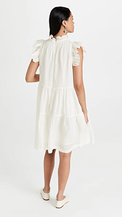Shop Sea Tier Waverly Flutter Sleeve Dress White