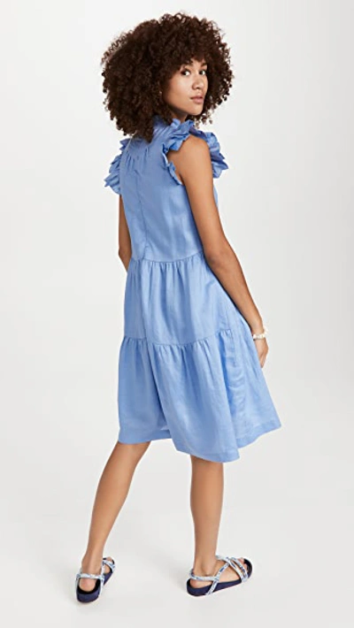 Shop Sea Tier Waverly Flutter Sleeve Dress Carolina Blue