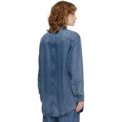 Shop Isabel Marant Étoile Blue Denim Tania Shirt In 30bu Blue
