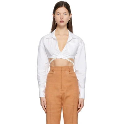 Shop Jacquemus White 'la Chemise Laurier' Shirt