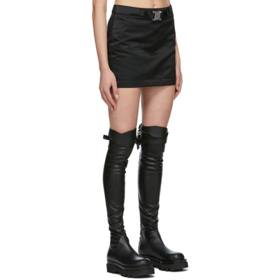 Shop Alyx Black Satin Buckle Skirt In Blk0001 Black