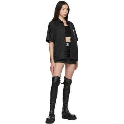 Shop Alyx Black Satin Buckle Skirt In Blk0001 Black