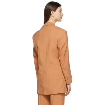 Shop Jacquemus Orange 'la Veste D'homme' Blazer In Terracotta