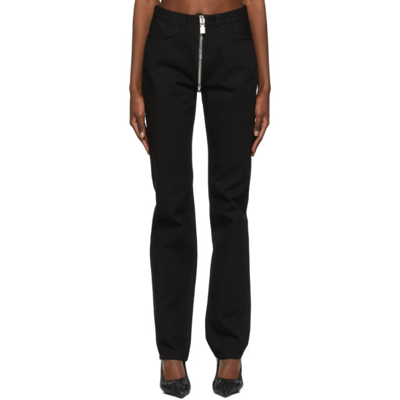 Shop Givenchy Black Integral Zip Jeans In 001 Black