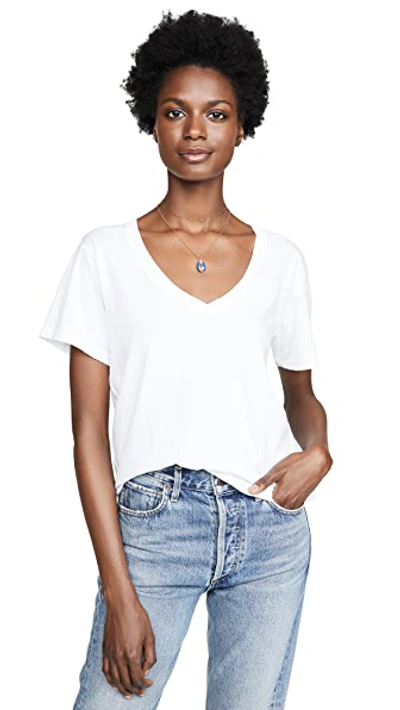 Shop Amo V Neck Tee White