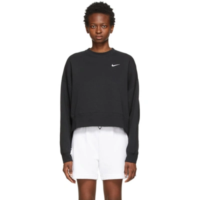 Shop Nike Black Fleece Nsw Sweatshirt In Black/white
