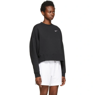 Shop Nike Black Fleece Nsw Sweatshirt In Black/white