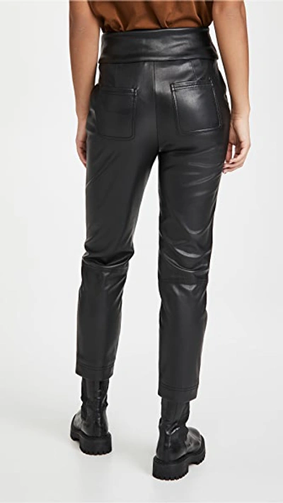 Shop Jonathan Simkhai Tessa Vegan Leather Tie Waist Pants Black