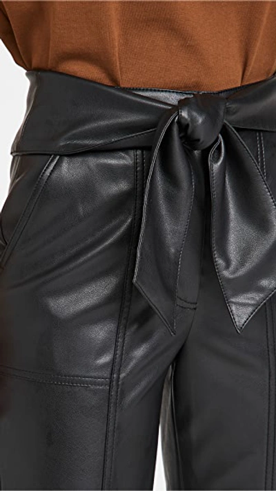 Simkhai Tessa Vegan Leather Cropped Trousers In Black