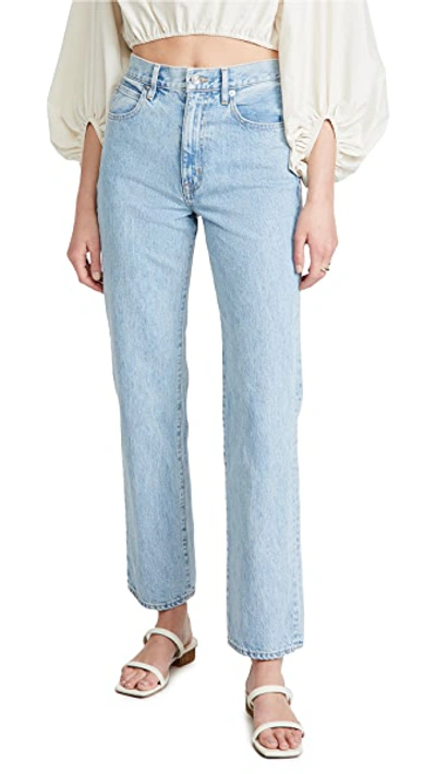 Shop Slvrlake London High Rise Straight Jeans Clear Skies