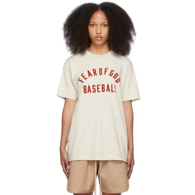 Shop Fear Of God Beige 'baseball' T-shirt In 106 Cream Heather