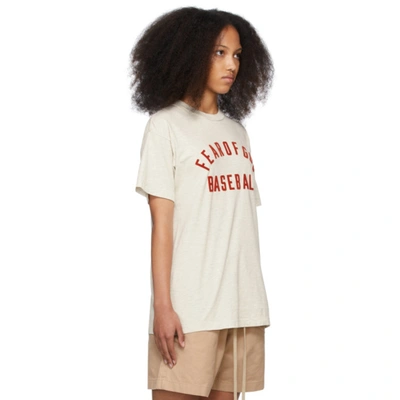 Shop Fear Of God Beige 'baseball' T-shirt In 106 Cream Heather