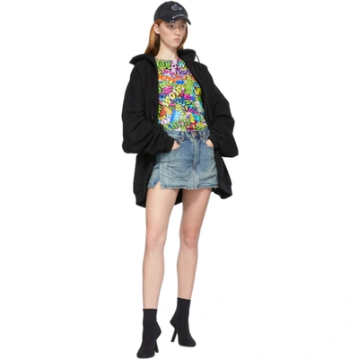 Shop Balenciaga Blue Denim Miniskirt