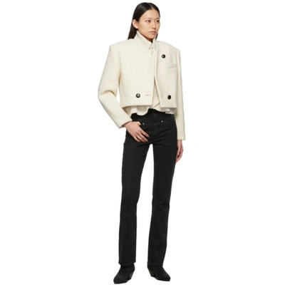 Shop Isabel Marant White Cropped Edna Jacket In 23ec Ecru