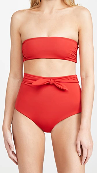 Shop Mara Hoffman Jay Bikini Bottoms In Red Coat