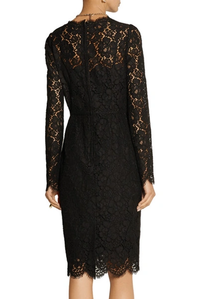 Shop Dolce & Gabbana Lace Dress In Black