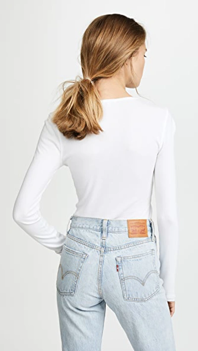 Splendid Crew Neck Long Sleeve Top In White