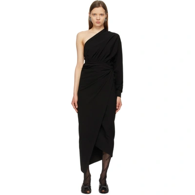 Shop Balenciaga Black Body Wrap Dress In 1000 Black