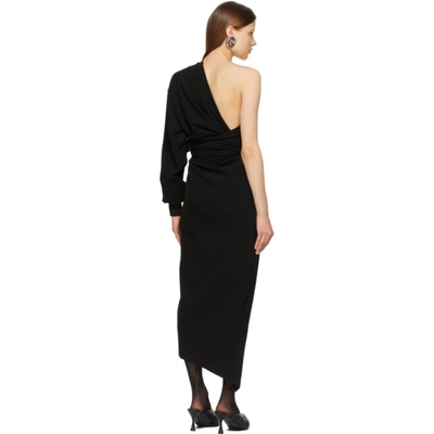 Shop Balenciaga Black Body Wrap Dress In 1000 Black