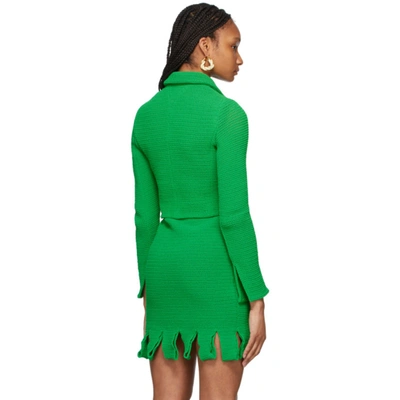 Shop Bottega Veneta Green Racked Mesh Jacket In 4809 Parakeet