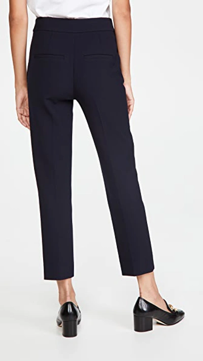Veronica Beard Renzo High-rise Slim Cropped Pants In Navy