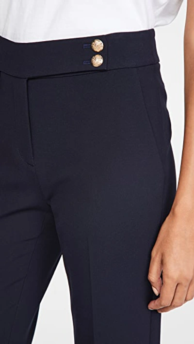 Veronica Beard Renzo High-rise Slim Cropped Pants In Navy
