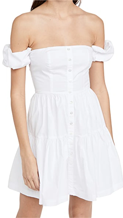 Shop Staud Mini Elio Dress White