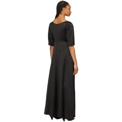 Shop Totême Black Linen Heavy Maxi Dress