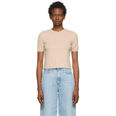 Shop Agolde Beige Rib Relaxed T-shirt In Nude