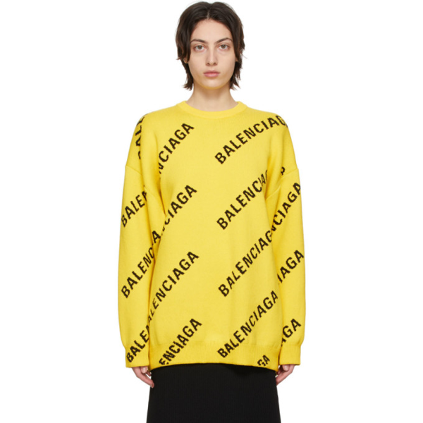 Balenciaga intarsia-logo crew-neck jumper - Black