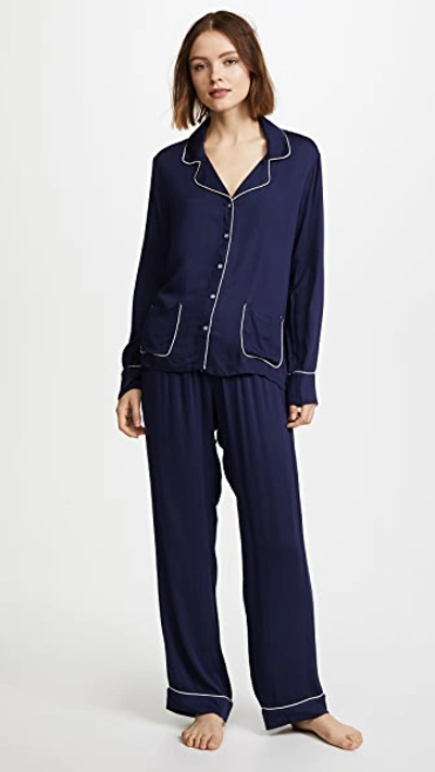 Shop Splendid Woven Pj Set Midnight Navy