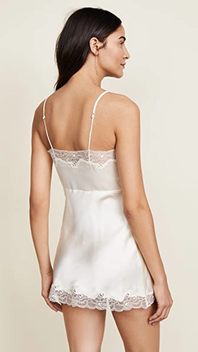 Only Hearts Silk Charmeuse Mini Slip In Vintage Ivory