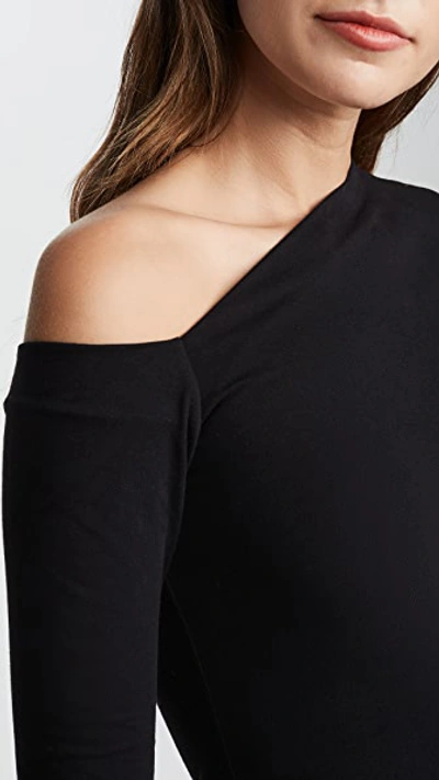 Enza Costa Peached Jersey Easy Off Shoulder Long Sleeve Top In 