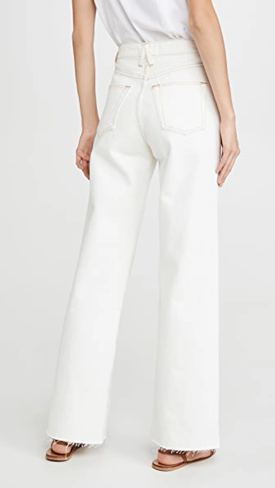 Slvrlake Grace Frayed High-rise Flared Jeans In Natural White