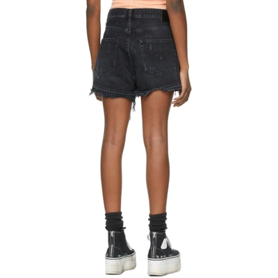 Shop R13 Black Crossover Denim Shorts In Jake Black