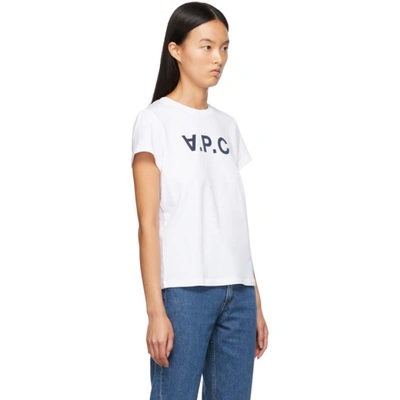 Shop A.p.c. White Vpc T-shirt In Iak Navy