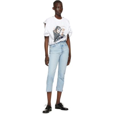 Shop Levi's Blue 501 Original Cropped Jeans In Luxor Ra