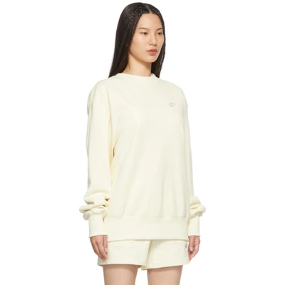 Shop Nike Yellow Classic Fleece Sportswear Sweatshirt In 113 Coconut Milk/sa