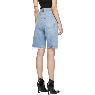 Shop Agolde Blue 90s Mid-rise Loose Shorts In Swapmeet