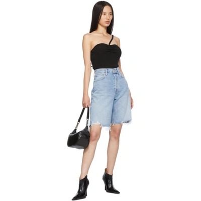 Shop Agolde Blue 90s Mid-rise Loose Shorts In Swapmeet