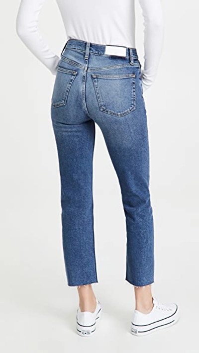 Re/done High Rise Comfort Stretch Stove Pipe Jeans In Mid 70s