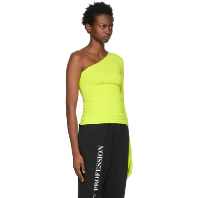 Vetements Yellow Single-shoulder Glove T-shirt In Neon Yellow