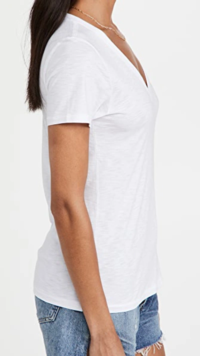 Rag & Bone The Vee Slub Pima Cotton-jersey T-shirt In Bright White