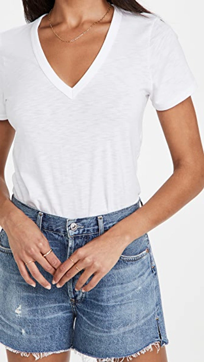 Rag & Bone The Vee Slub Pima Cotton-jersey T-shirt In Bright White