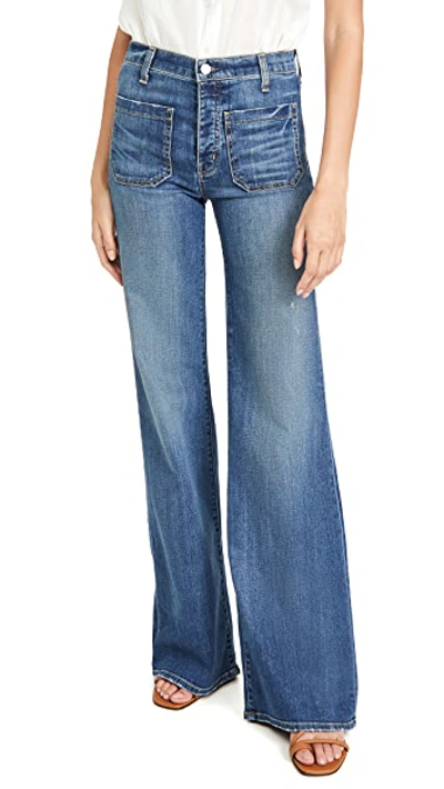 Nili Lotan Megan High-rise Stretch Wide-leg Jeans In Classic Wash