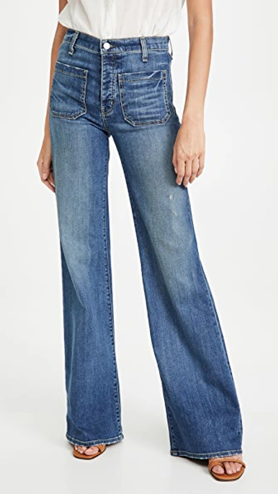 Nili Lotan Megan High-rise Stretch Wide-leg Jeans In Classic Wash