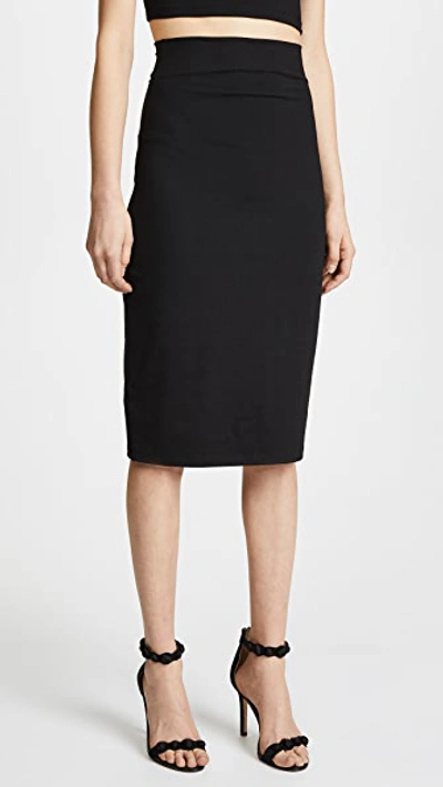 Susana Monaco Slim High Waist Stretch Pencil Skirt In Black