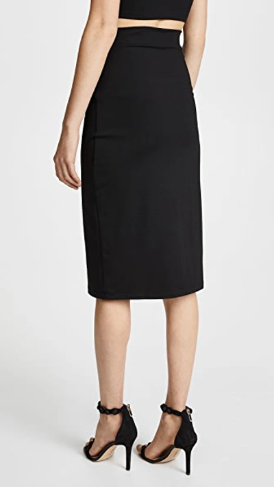 Susana Monaco Slim High Waist Stretch Pencil Skirt In Black