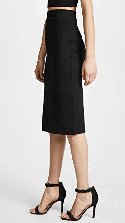 Susana Monaco Slim High Waist Stretch Pencil Skirt In Black