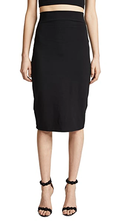 Susana Monaco Slim High Waist Stretch Pencil Skirt In Black